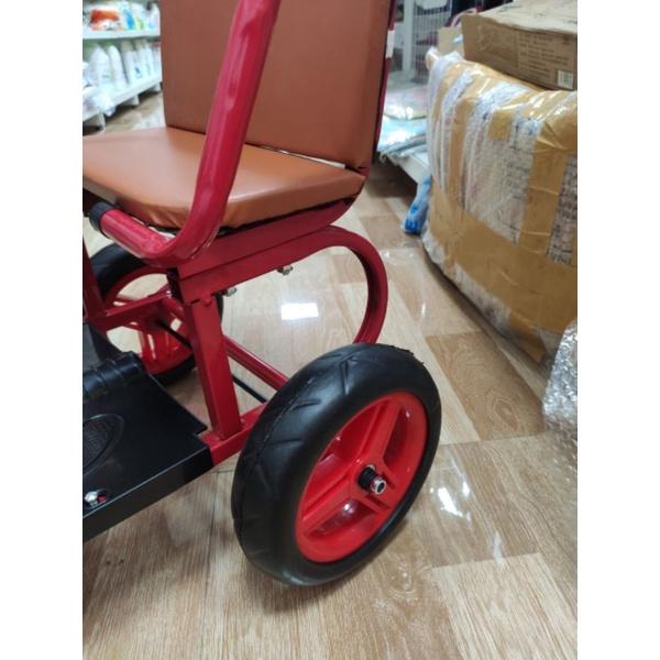 Xe đạp xích lô 3 bánh 2 ghế ngồi bọc da khung to khỏe choi bé 2-8t