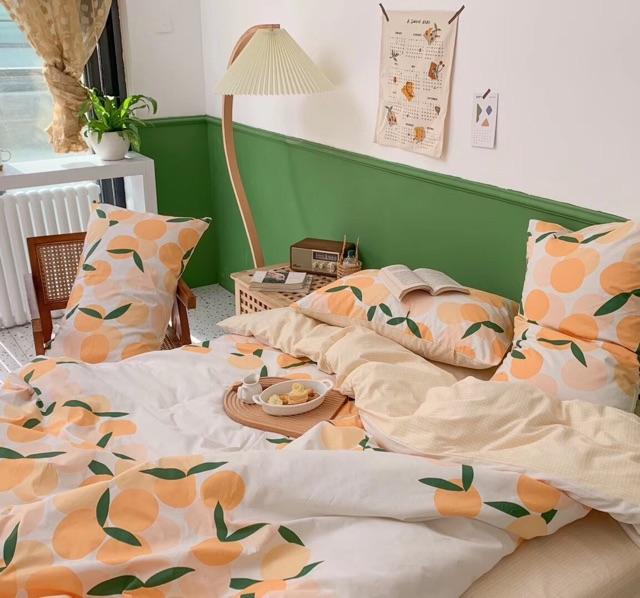 Set Cotton Living Hàng Nhập Khẩu Cao Cấp 100% cotton Trái Cam Vàng Trong BST HELLO SUMMER