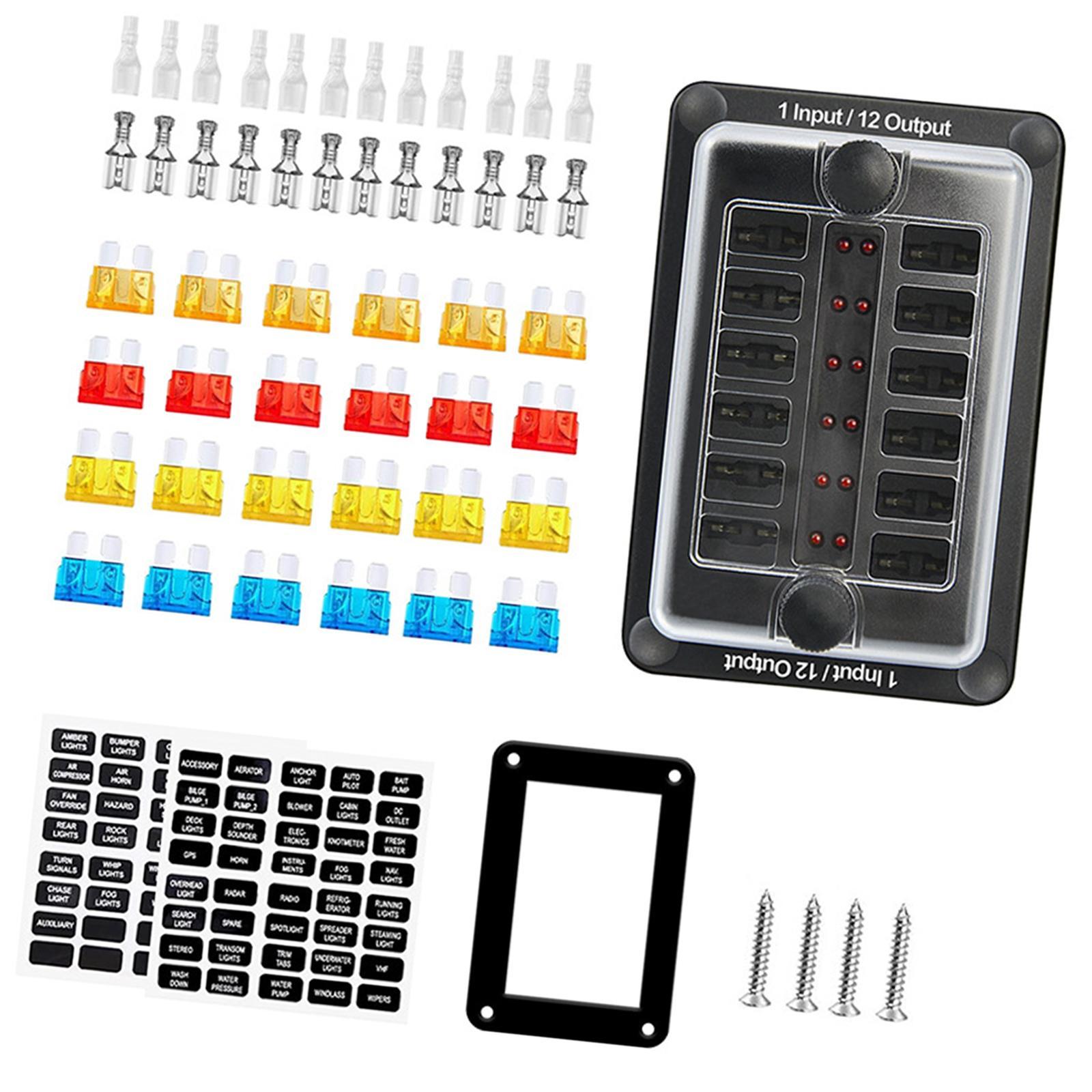 Multi Way Waterproof Fuse Box Automotive RV Van Vehicle Boat Marine Fuse Block