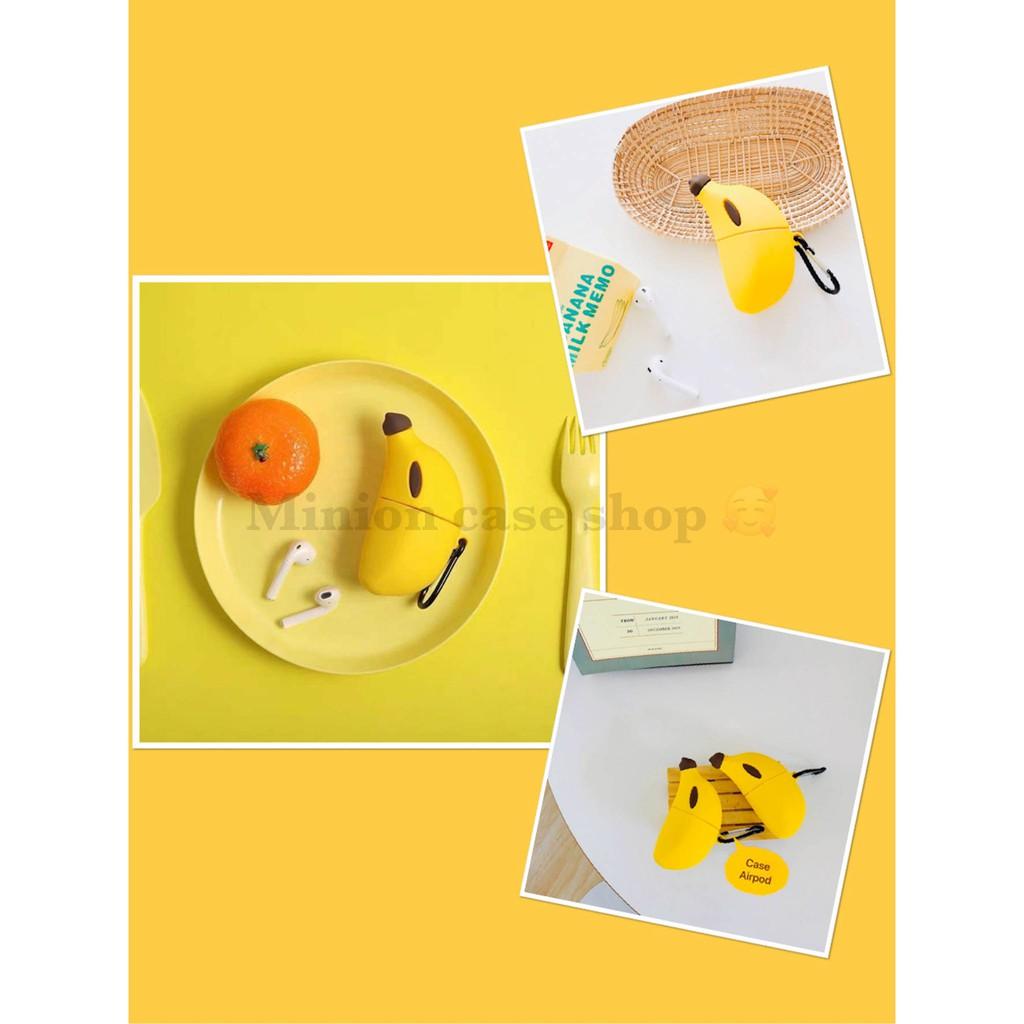 Bao Case Ốp dành cho airpod 1 và 2, tai nghe bluetooth i11,i12, i100, i9s... silicon 3D trái chuối cao cấp