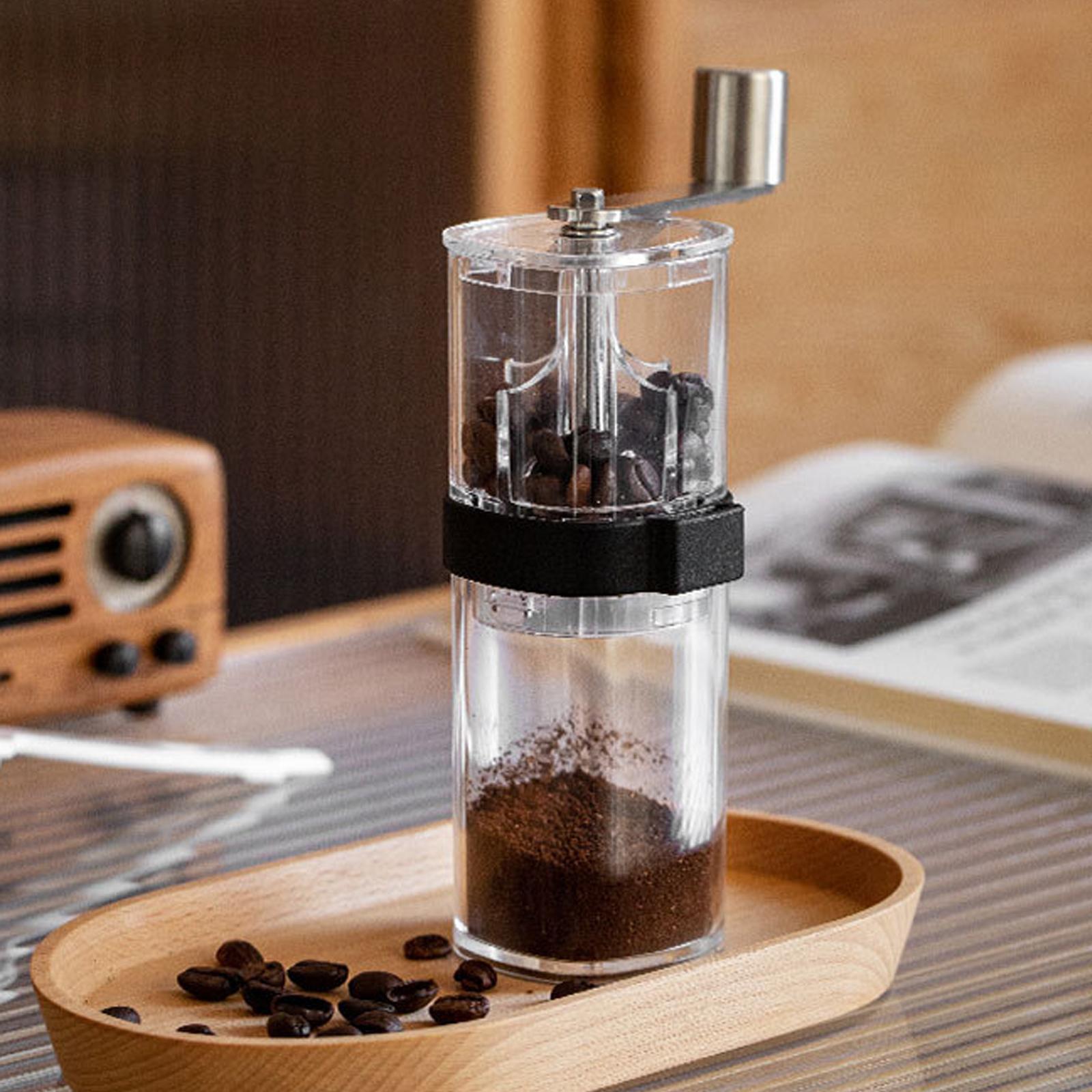 Manual Ceramic Burr Coffee Bean Grinder Manual for Travelling transparent