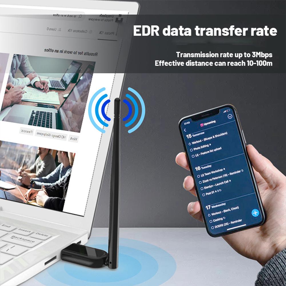 100m Usb Bluetooth-compatible 5.1 Adapter With External Antenna Wireless Usb Stable Transmission Audio Receiver Transmitter
