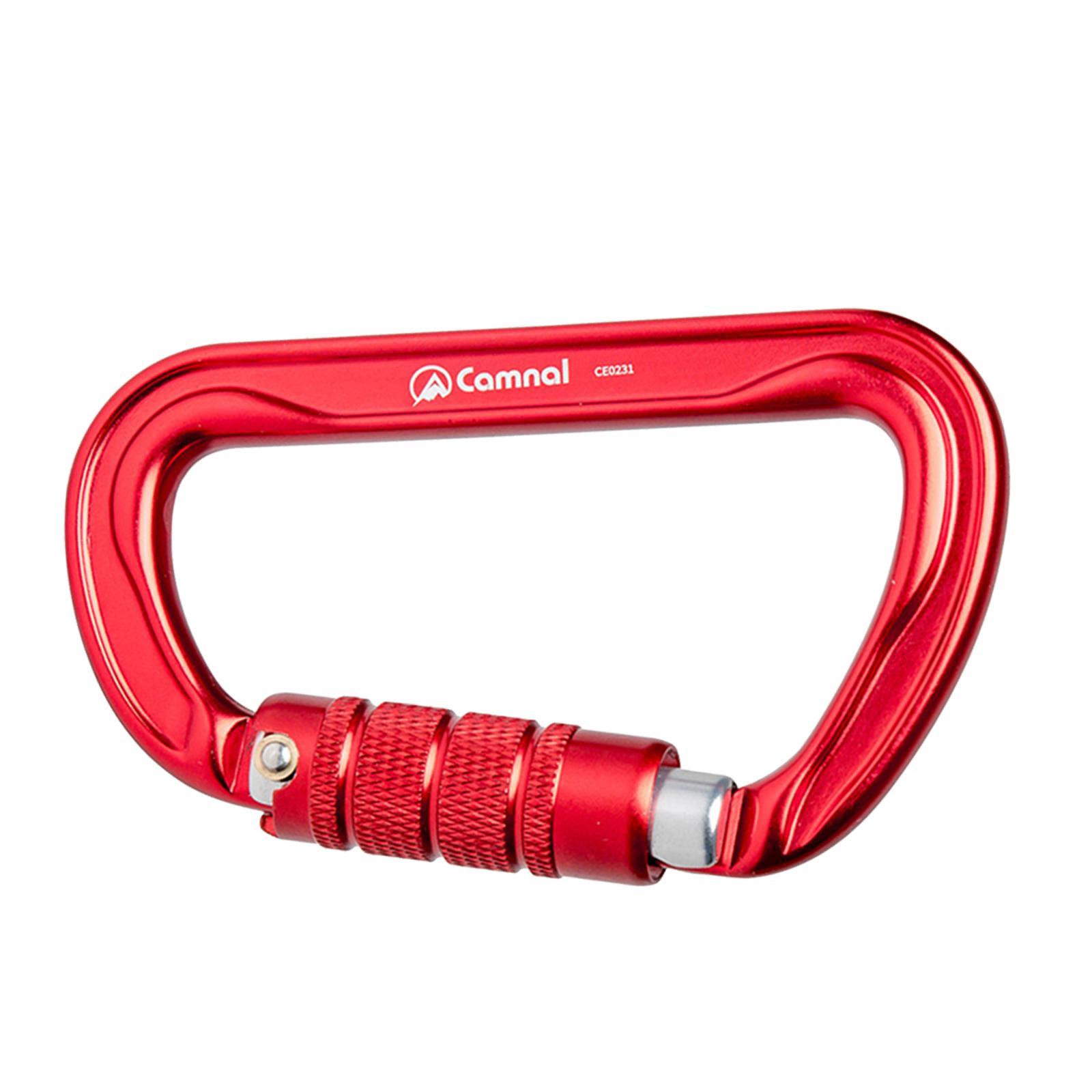 Professional Rock Climbing Carabiner Screw Lock Heavy Duty Carabiner Red
