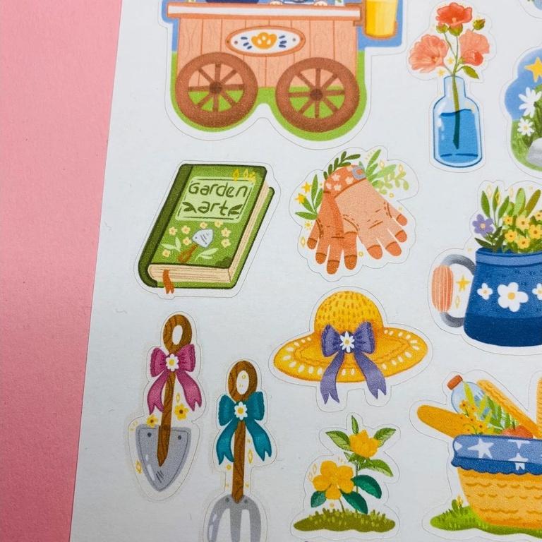 Sticker sheet garden art - chuyên dán, trang trí sổ nhật kí, sổ tay | Bullet journal sticker - unim004