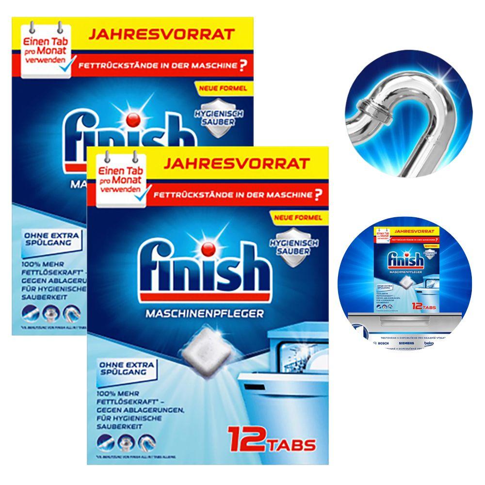 Combo 2 hộp 12 viên vệ sinh máy rửa bát Finish nhập khẩu Châu Âu Dishwasher Cleaner (2x12viên)