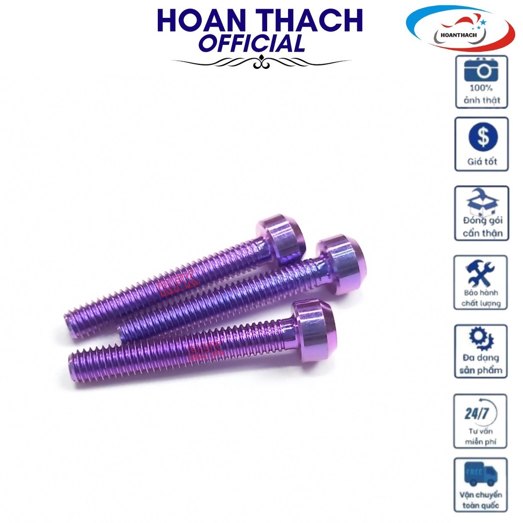 Ốc Gr5 4L25 Trụ Xanh Tím Dùng cho nhiều dòng xe SP016456 (giá 1 con)