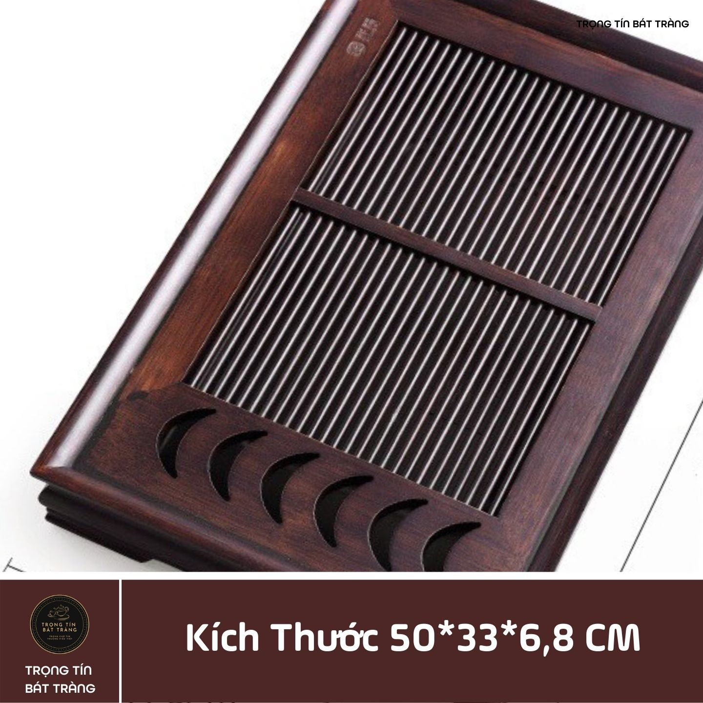 Khay Trà Tre Cao Cấp Mặt Trăng Chữ Nhật Kích Thước 50*33*6,8 KT 01