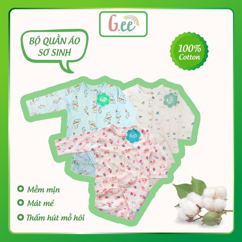 Quần Áo Sơ Sinh Bé Trai Bé Gái Dài Tay Set Bộ Đồ Em Bé Trẻ Em Họa Tiết Dễ Thương Vải Cotton Mềm Mịn, Thấm Hút Mồ Hôi