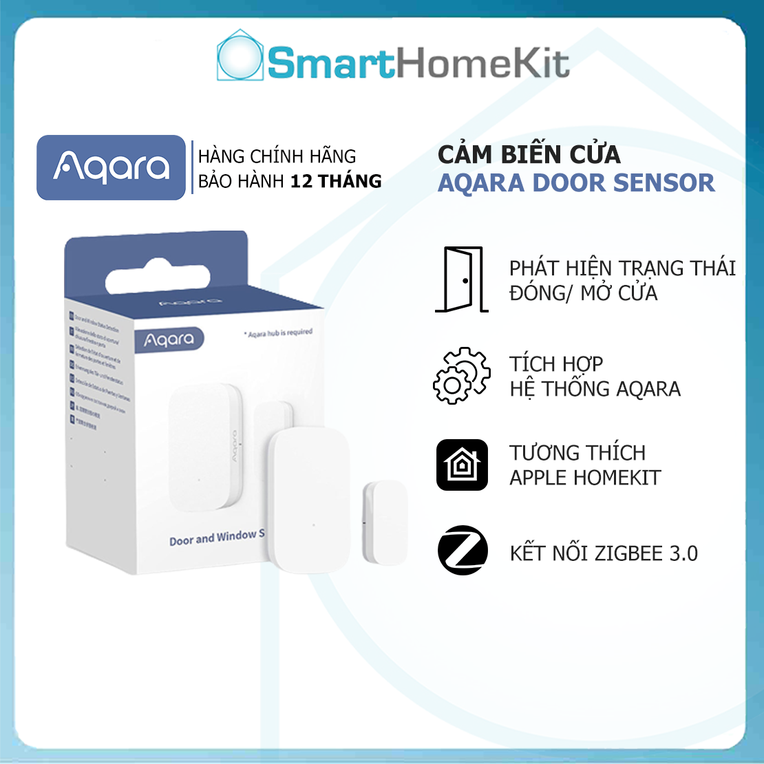 Cảm biến cửa ra vào và cửa sổ Aqara door and window sensor MCCGQ11LM, hỗ trợ Apple HomeKit