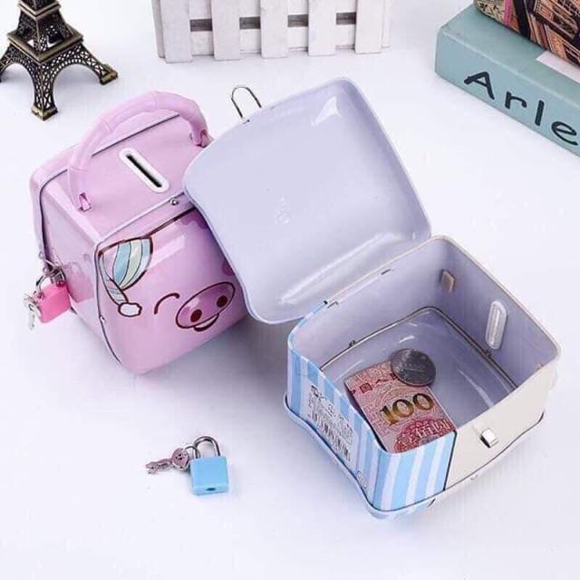 Ống heo sắt tiết kiệm mini có khoá.