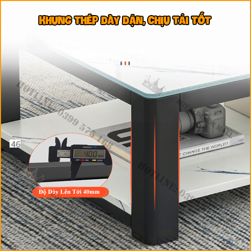 Bàn Trà Gỗ Họa Tiết Cẩm Thạch, Bàn Sofa 2 Tầng Siêu Đẹp