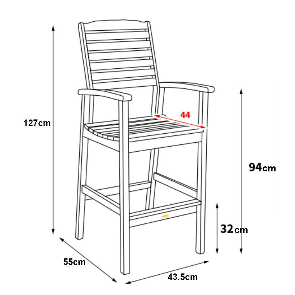 Ghế Bar Takaran Có Tay IBIE NC1028 (55 x 43.5 x 127 cm) - Nâu