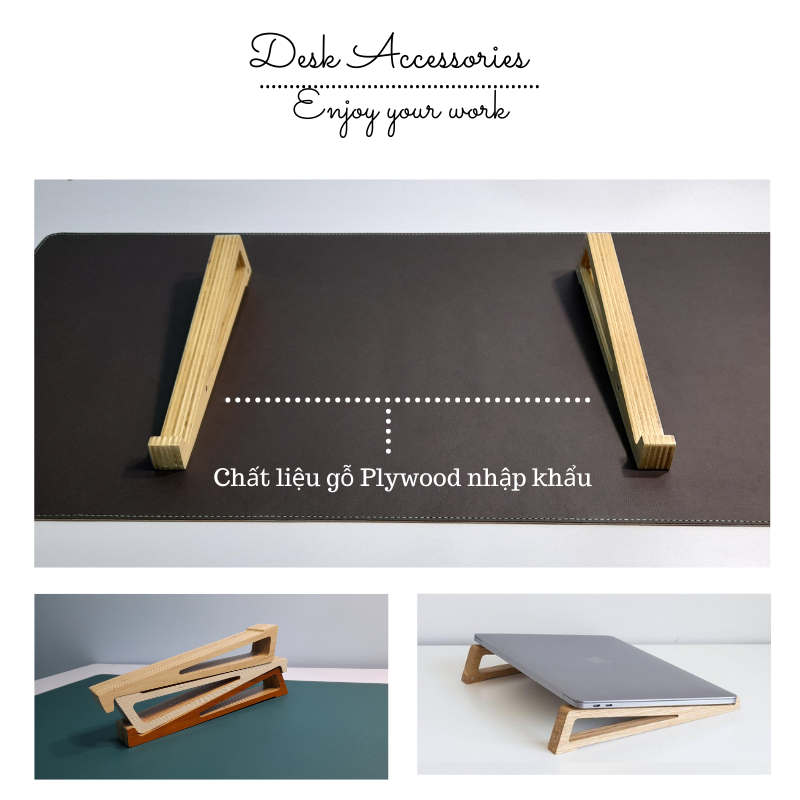 Giá Đỡ Laptop Hỗ Trợ Tản Nhiệt Gỗ Plywood Thiết Kế Thông Minh Nhẹ Bền Đẹp