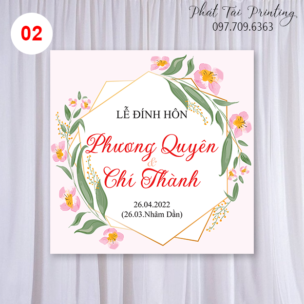 Bảng Backdrop trang trí đám cưới MS 02