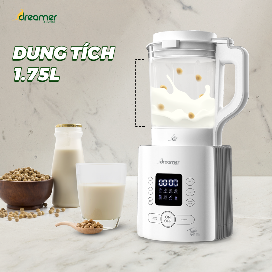 Máy làm sữa hạt đậu nành Dreamer DKA-MCB117 dung tích 1.75L công suất 800W, 8 chế độ xay nấu -hàng nhập khẩu chính hãng