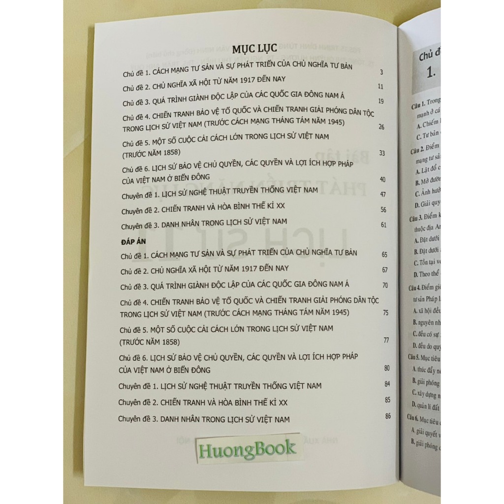 Sách - bài tập phát triển năng lực lịch sử 11 - BT