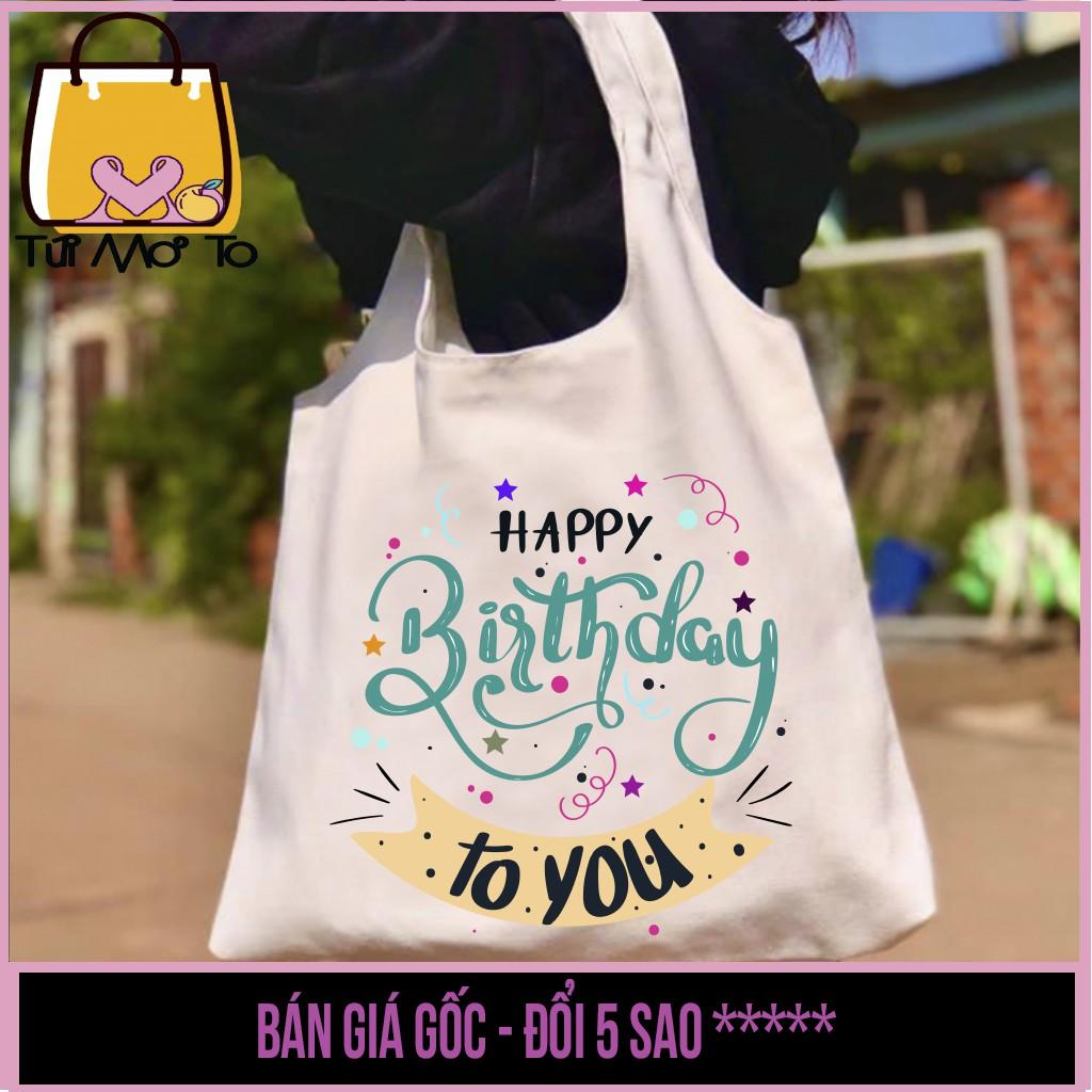 Túi tote vải canvas quai tròn có khóa kéo - QUÀ TẶNG 8/3 - nhà giáo việt nam - ngày của mẹ - sinh nhật (hàng có sẵn)