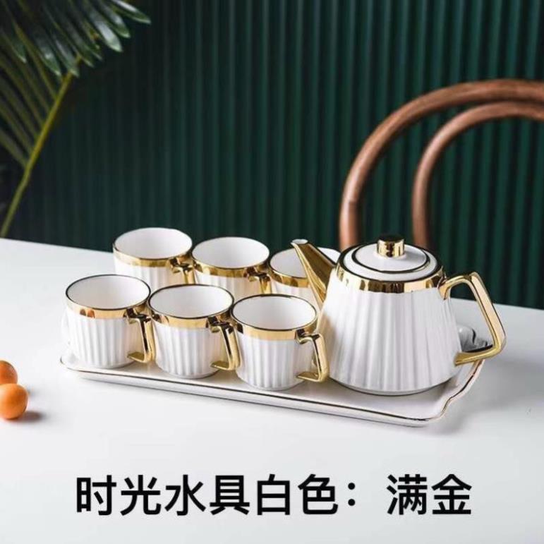 Bộ trà khay sứ phong cách kiểu cổ điển