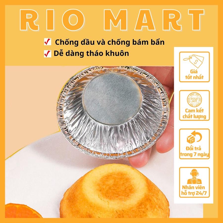 Khay Giấy Bạc Nướng Hàu, Bánh Tart Trứng v.v - Khuôn Tròn Kích Thước 4 x 7.5 x 2 cm - R32 RIOMART