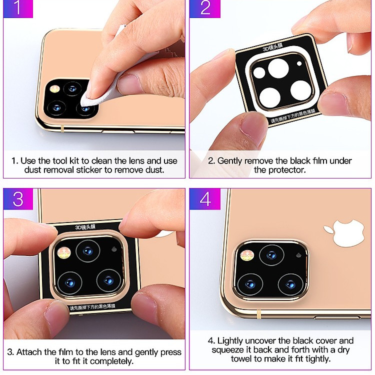 Bộ miếng dán kính cường lực & khung viền bảo vệ Camera cho iPhone 11 Pro / 11 Pro Max hiệu Coteetci - Hàng nhập khẩu