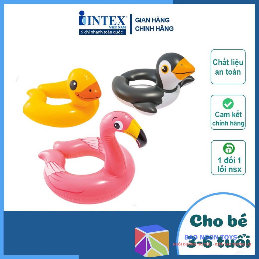 PHAO BƠI VÒNG HÌNH THÚ NGỘ NGHĨNH CHO BÉ, ĐỒ CHƠI VẬN ĐỘNG HỒ BƠI, TẮM BIỂN - BAO NGON TOYS - VD31