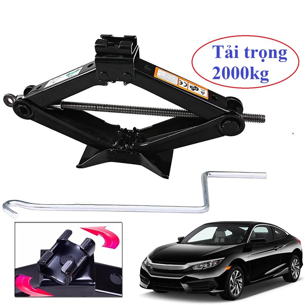 Bộ kích nâng gầm xe ô tô, xe hơi 2T - Kích chữ A đầu bám xoay 360 độ giúp dễ dàng thao tác hơn - kích rất khỏe