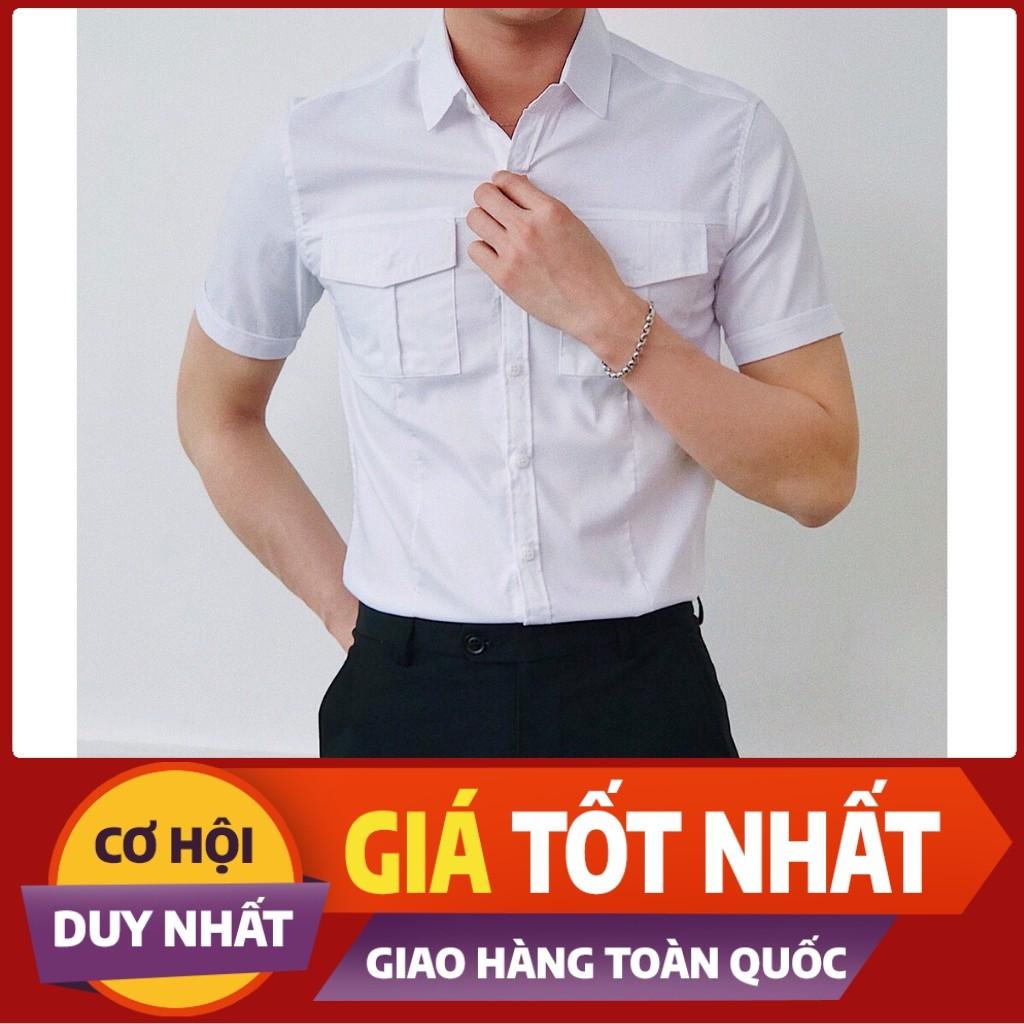 Hình ảnh Áo Sơ Mi Nam Ngắn Tay Phối Túi Hộp Thời Trang Cao Cấp PONIVA Chất Vải Cao Cấp Mềm Mại Thấm Hút Mồ Hôi