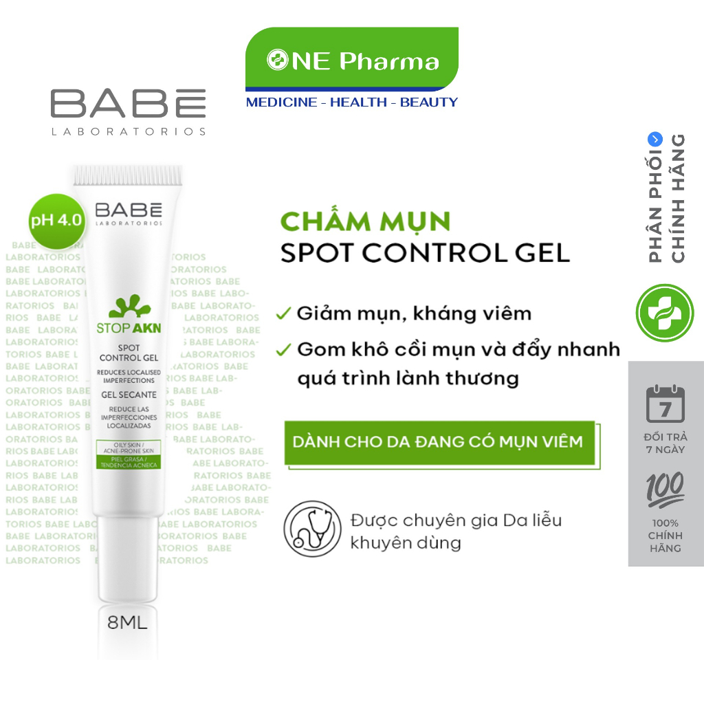 Gel chấm mụn BABÉ STOP AKN Spot Control Gel 8ml