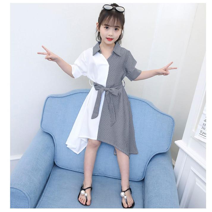 DONGSHOP Cô gái mùa xuân và mùa thu ngắn tay váy 2023 Hàn Quốc phiên bản sinh viên Trung Quốc thời trang công chúa váy thời trang