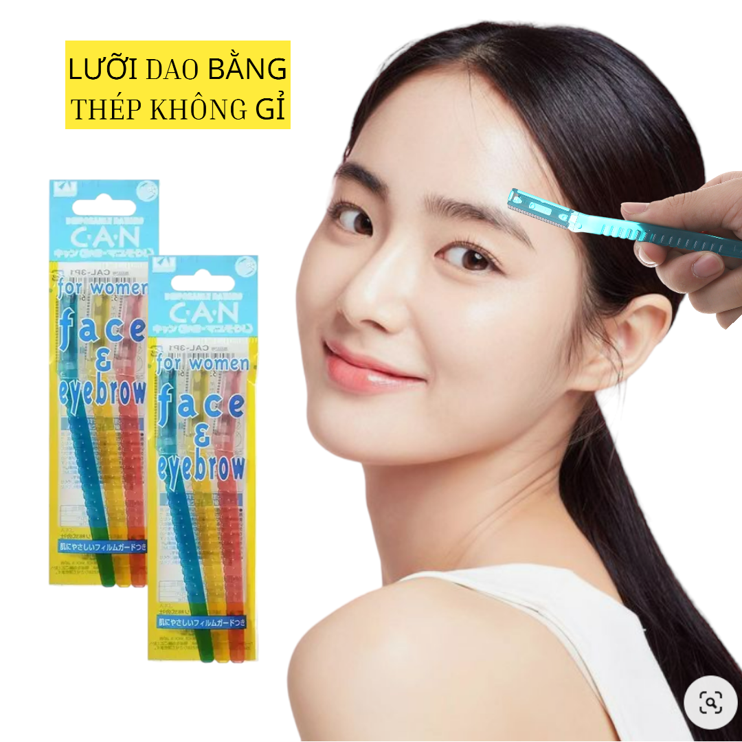 Dao Cạo Lông Mặt Lưỡi Đơn Kai Can EyeBrow Caml 06685-3P4