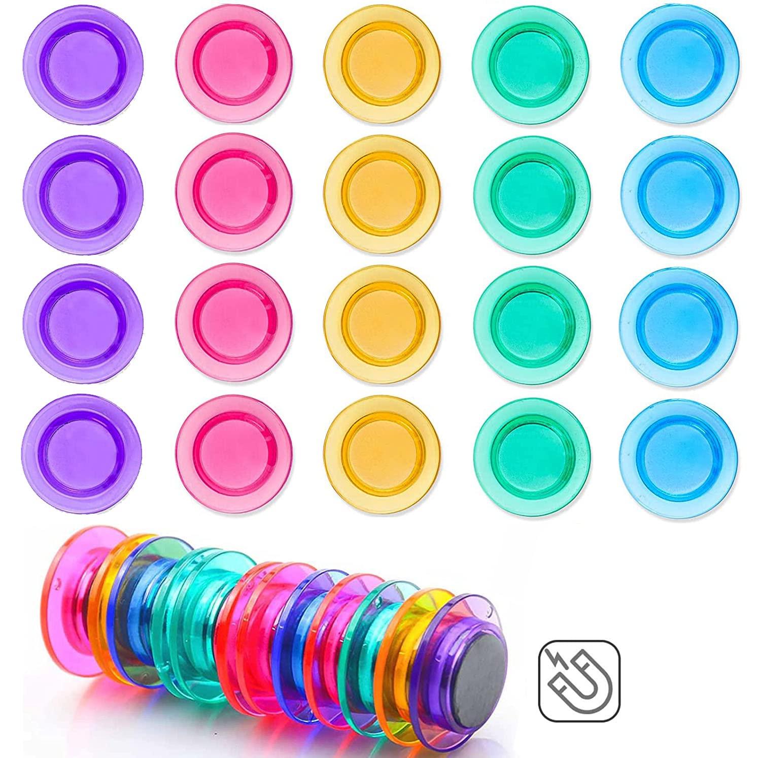 20pcs nam châm từ tính 5 Màu sắc nam châm tủ lạnh, nam châm tủ lạnh, nam châm trang trí đầy màu sắc cho bảng trắng bàn để bàn tủ khóa lớp học