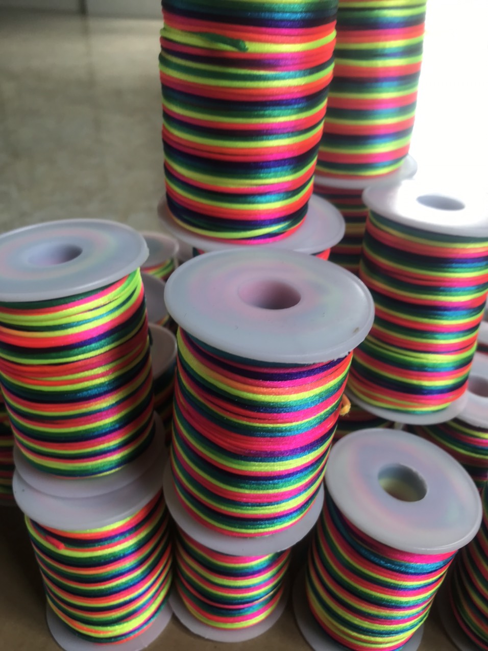 Cuộn 100m Dây Tim Dây Ngũ Sắc dày 2.5mm làm vòng tay Handmade