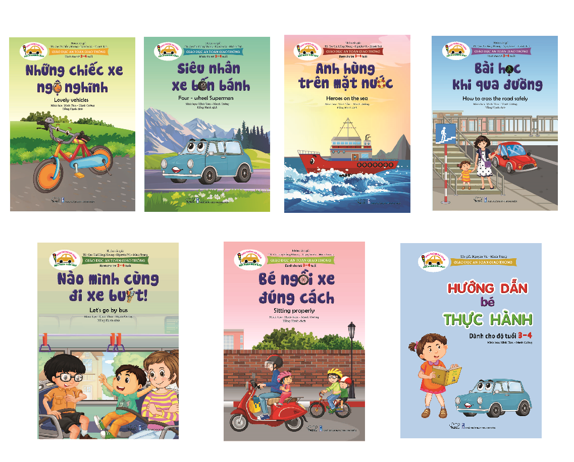Combo sách Giáo dục an toàn giao thông dành cho trẻ 3-4 tuổi 7 cuốn