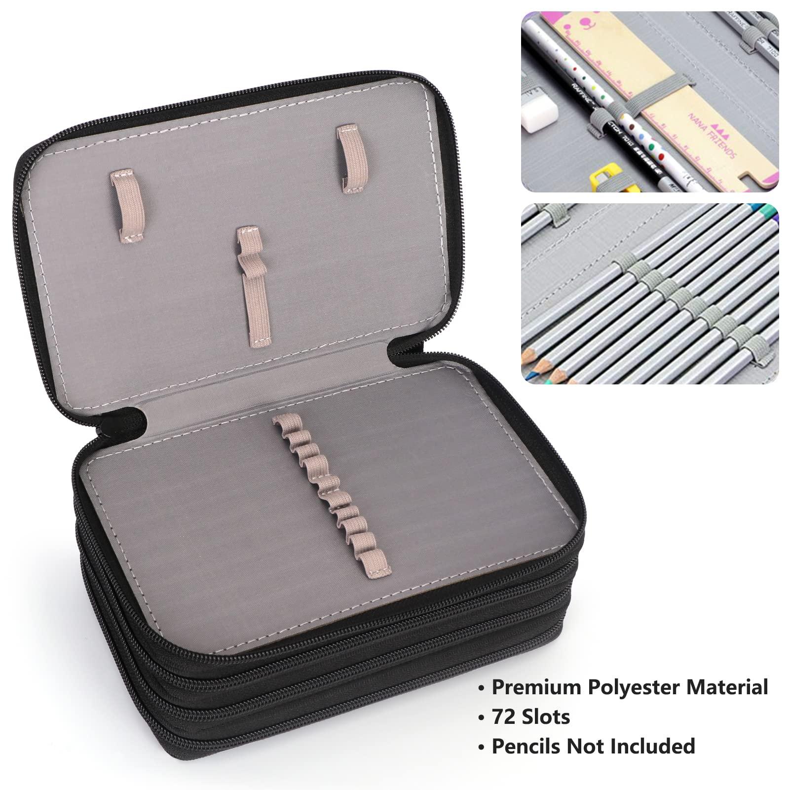 Vỏ bút chì lớn xxl với 4 ngăn, giá đỡ bút chì màu lớn với khóa kéo, túi bút chống nước cho du lịch văn phòng trường học, túi bút chì cho bút chì màu nước hoặc màu đen đánh dấu