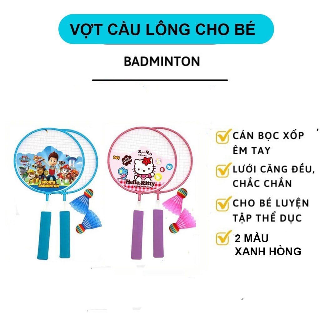 Bộ 2 Vợt Cầu Lông Trẻ Em, Tặng Kèm 2 Quả Cầu, Vợt Cầu Lông Cho Bé Từ 3-15 Tuổi, Hàng Nhập Khẩu