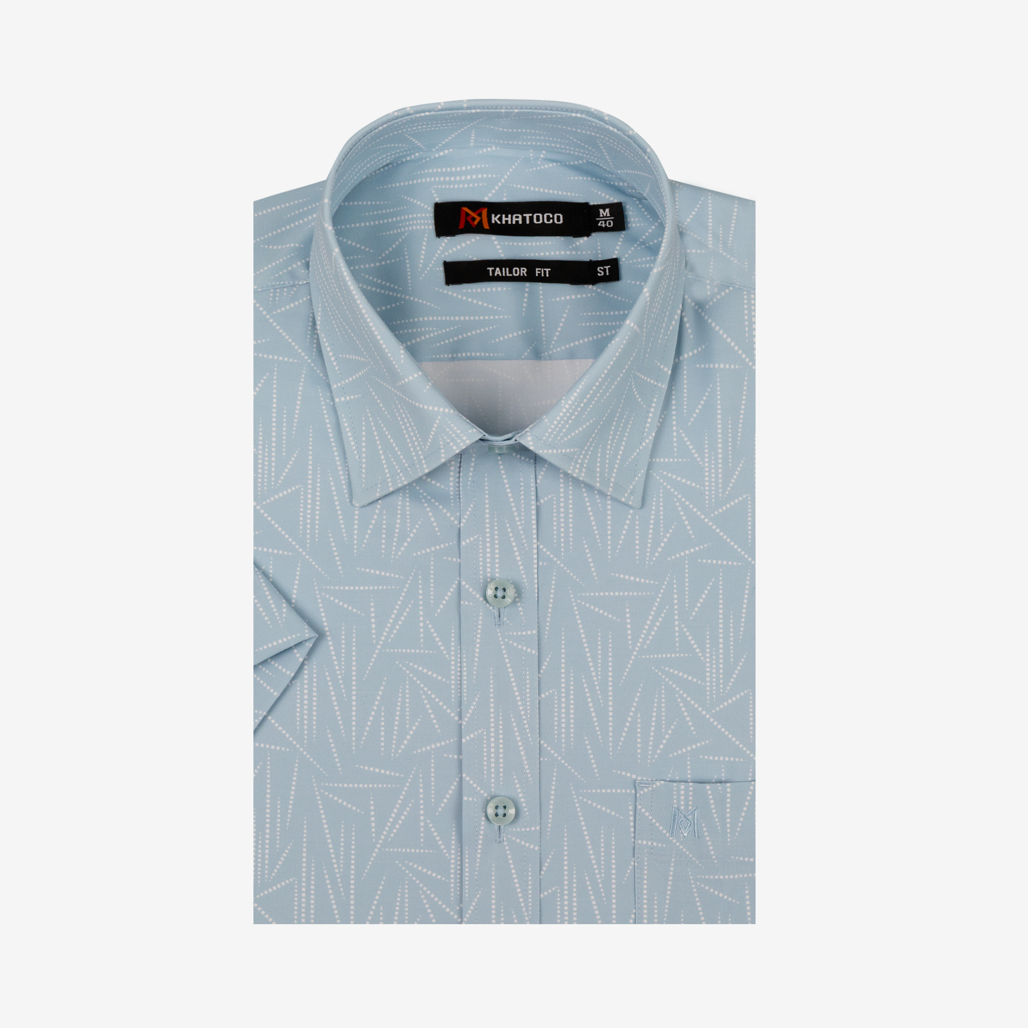 Áo sơ mi nam ngắn tay Khatoco A1MN468T2-CNIN672-2612-N