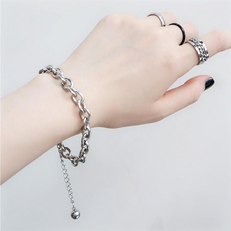 Vòng đeo tay xích dư thả hạt chuỗi chain titan