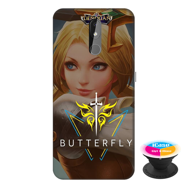 Ốp lưng điện thoại Nokia 3.2 hình BUTTERFLY tặng kèm giá đỡ điện thoại iCase xinh xắn - Hàng chính hãng