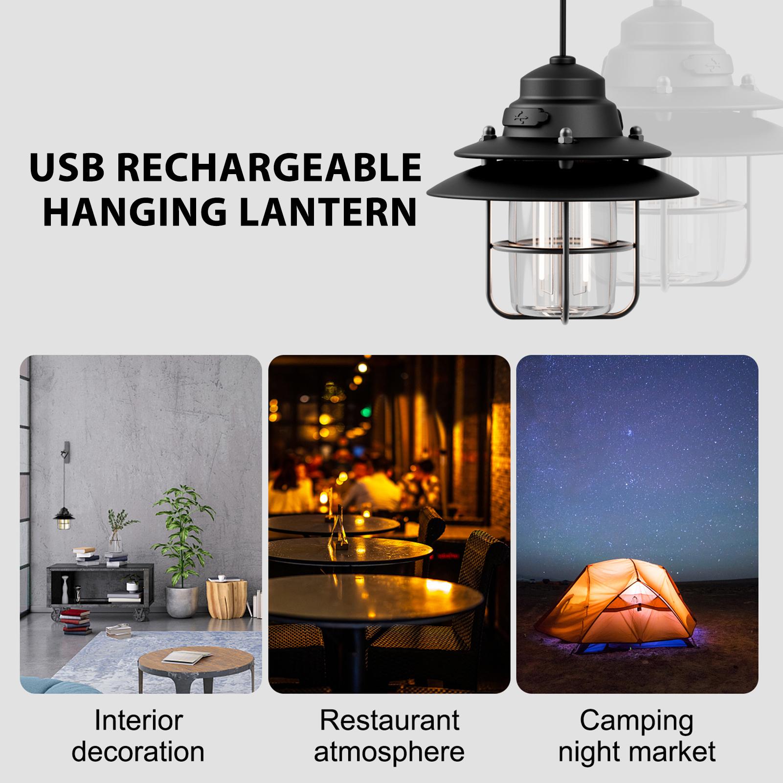 Đèn lồng cắm trại USB treo mini với 2 chế độ chiếu sáng Ánh sáng ngoài trời chống nước