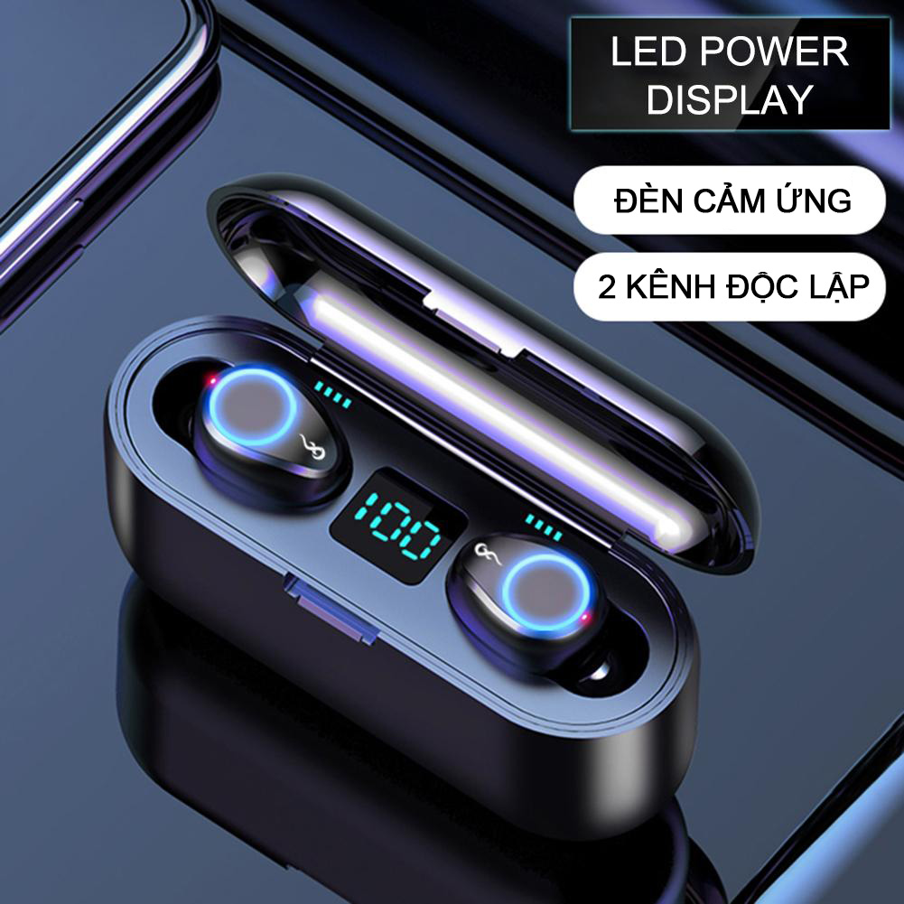 Tai Nghe Bluetooth Amoi F9 kèm Củ Sạc 1A và Cáp Sạc cho Dock Sạc 3500mAh- Hàng Chính Hãng