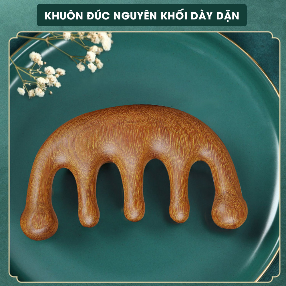 Lược gỗ đàn hương, lược massage đầu, giảm đau đầu căng thẳng, thư giãn dành cho cả nam và nữ CWELL C02PK
