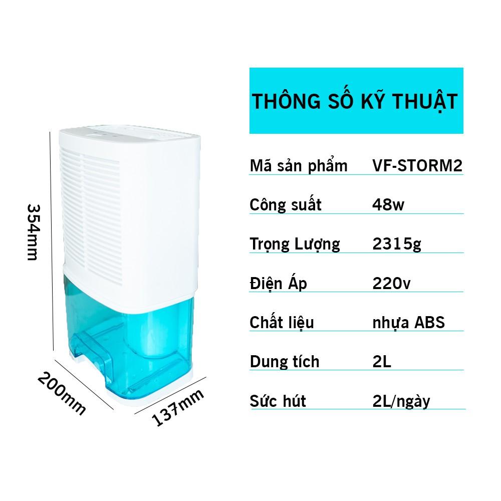 Máy hút ẩm lọc không khí Vie-STORM2 tiêu chuẩn Châu Âu ROHS hàng chính hãng - bảo hành 1 năm lỗi 1 đổi 1 (50m2 - 2000ml/ngày)