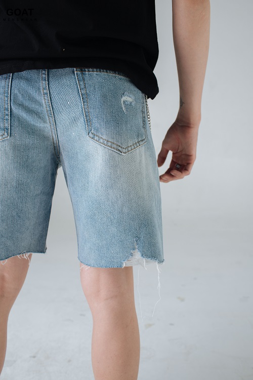 Quần Short Jeans Wash Rách Thời Trang Nam GOAT MENSWEAR