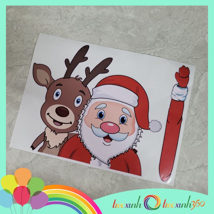 Sticker trang trí kính sau cần gạt nước xe ô tô chủ đề Noel