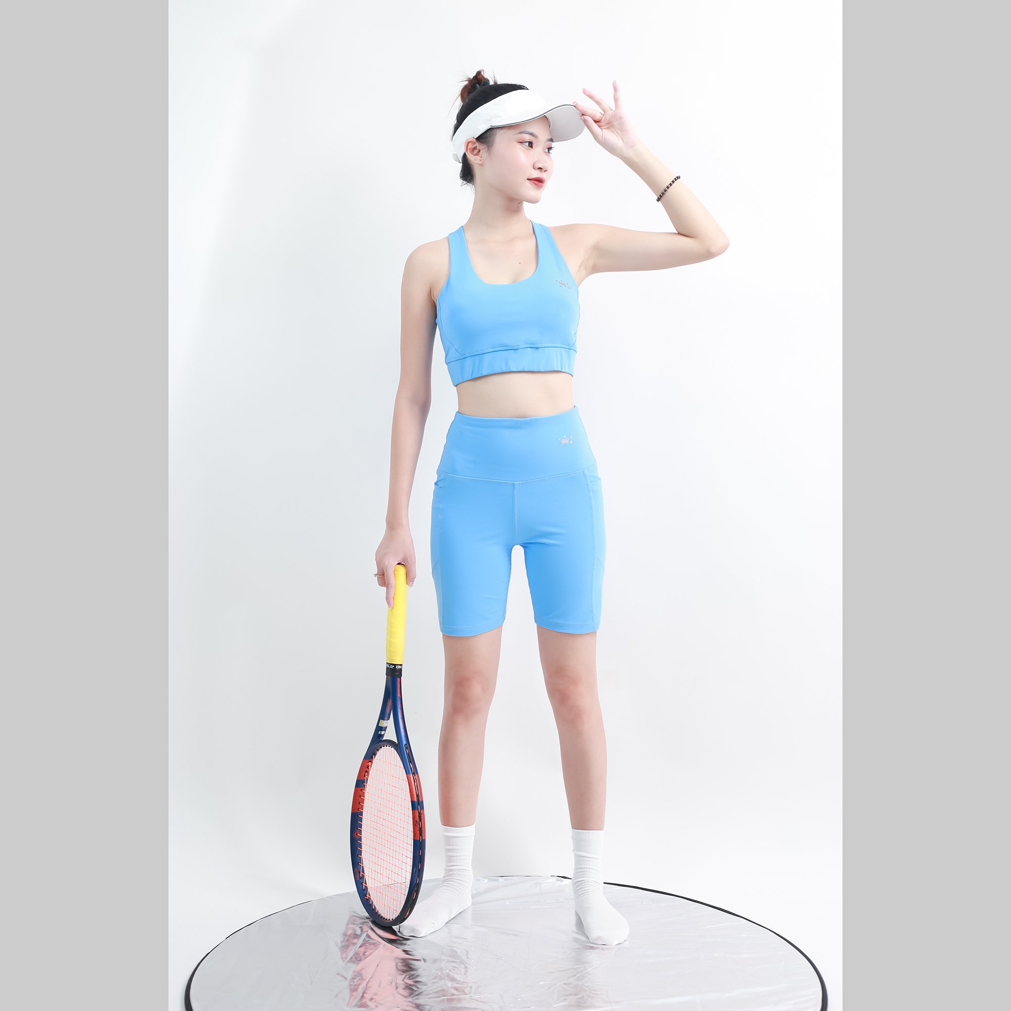 Set Bộ Đồ Tập Gym Quần BIKER + Áo Bra Tập Yoga Aerobic Chạy Bộ Co Giãn Tốt, Tôn Dáng, Kèm Mút Ngực CH057