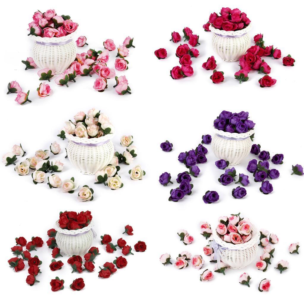 50pcs 3cm Artificial Silk Roses Flower Heads Wedding Decor