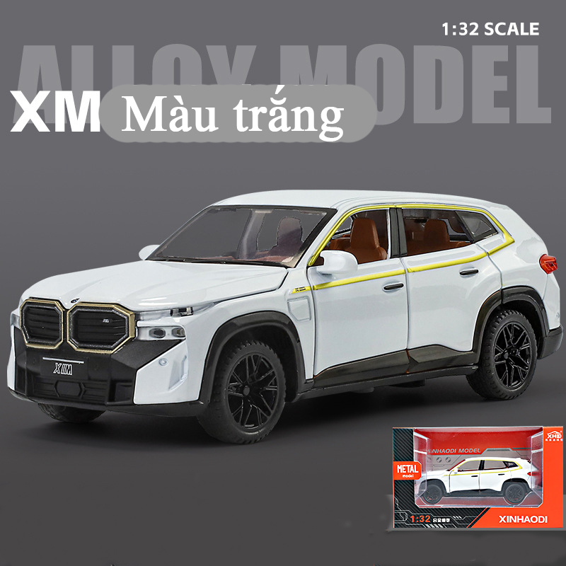 Mô hình xe ô tô BMW XM tỷ lệ 1:32 bằng hợp kim có nhạc và đèn chạy cót mở 6 cửa