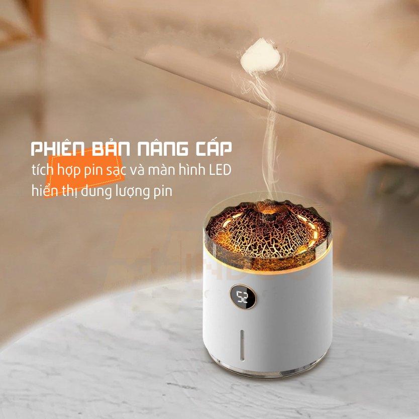 Máy Khuếch Tán Tỏa Hương Tinh Dầu Volcano Smoke (Trắng) - Riki Shop