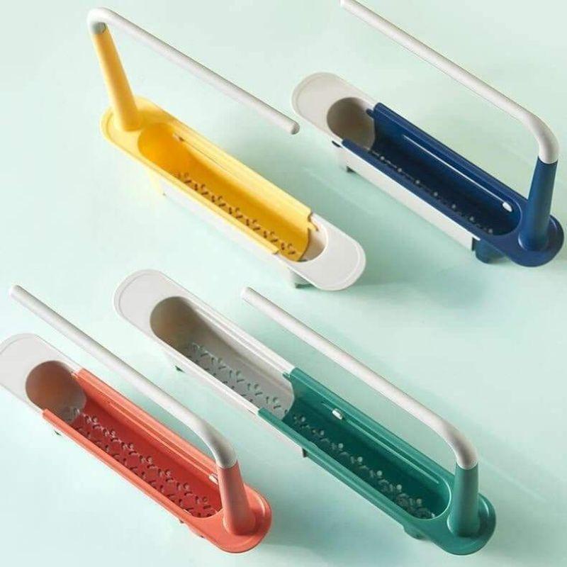 Sỉ 23k- Giá treo để đồ rửa bát gắn bồn rửa có móc treo khăn tiện dụng - khay đựng đồ rửa chén