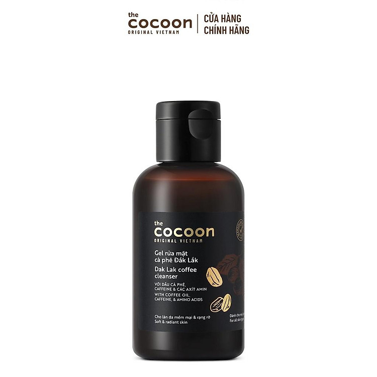 Gel rửa mặt cà phê Đắk Lắk Cocoon 140ml - Big size 310ml - Cho làn da tươi mới và rạng rỡ - Thuần chay